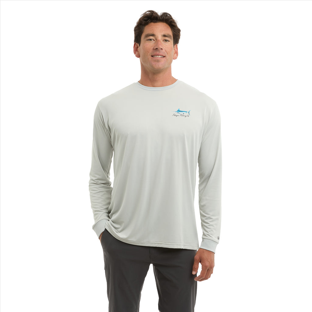 Pelagic Aquatek Goione Marlin Fishing Shirt - Light Grey
