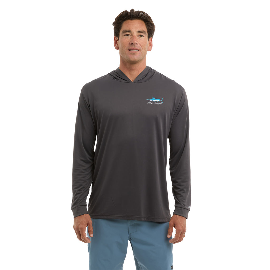 Pelagic Aquatek Goione Marlin Hooded Fishing Shirt - Graphite