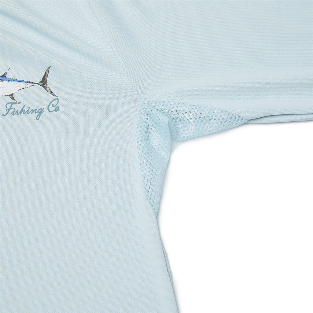 Pelagic Aquatek Goione BFT Hooded Fishing Shirt - Blue Fog