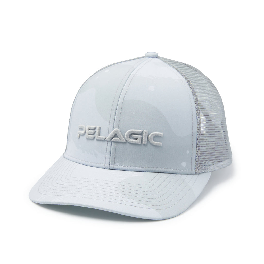 Pelagic Flybridge Brushed Camo Performance Trucker - Light Grey
