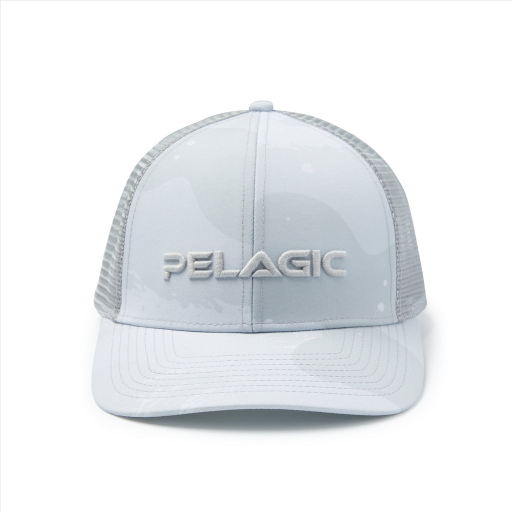 Pelagic Flybridge Brushed Camo Performance Trucker - Light Grey