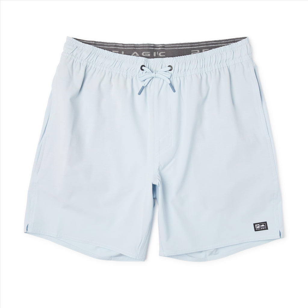 Pelagic The Dockside Deep Sea 17" Elastic Waist Boardshorts - Center Con Blue Fog