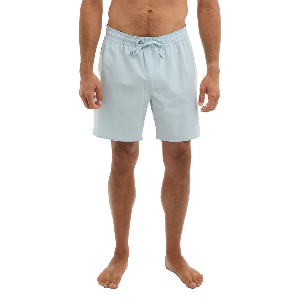 Pelagic The Dockside Deep Sea 17" Elastic Waist Boardshorts - Center Con Blue Fog