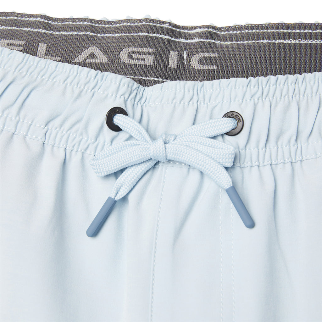 Pelagic The Dockside Deep Sea 17" Elastic Waist Boardshorts - Center Con Blue Fog