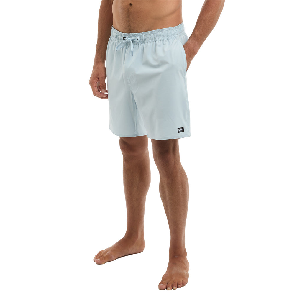 Pelagic The Dockside Deep Sea 17" Elastic Waist Boardshorts - Center Con Blue Fog