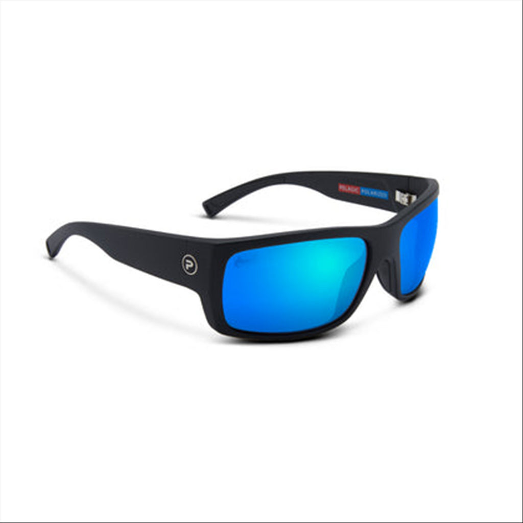 Pelagic Fish Whistle Polarised Mineral Glass - Black/Blue Mirror