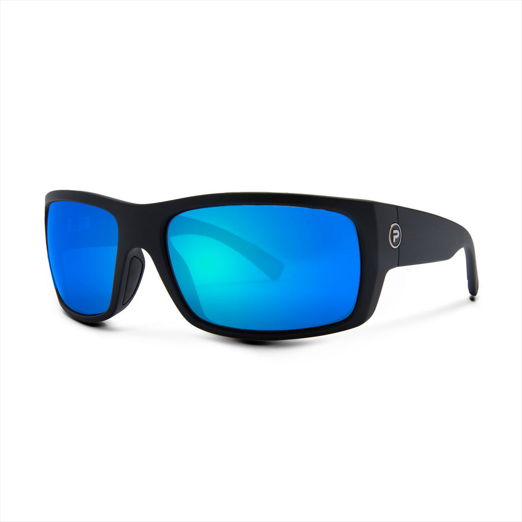 Pelagic Fish Whistle Polarised Mineral Glass - Black/Blue Mirror