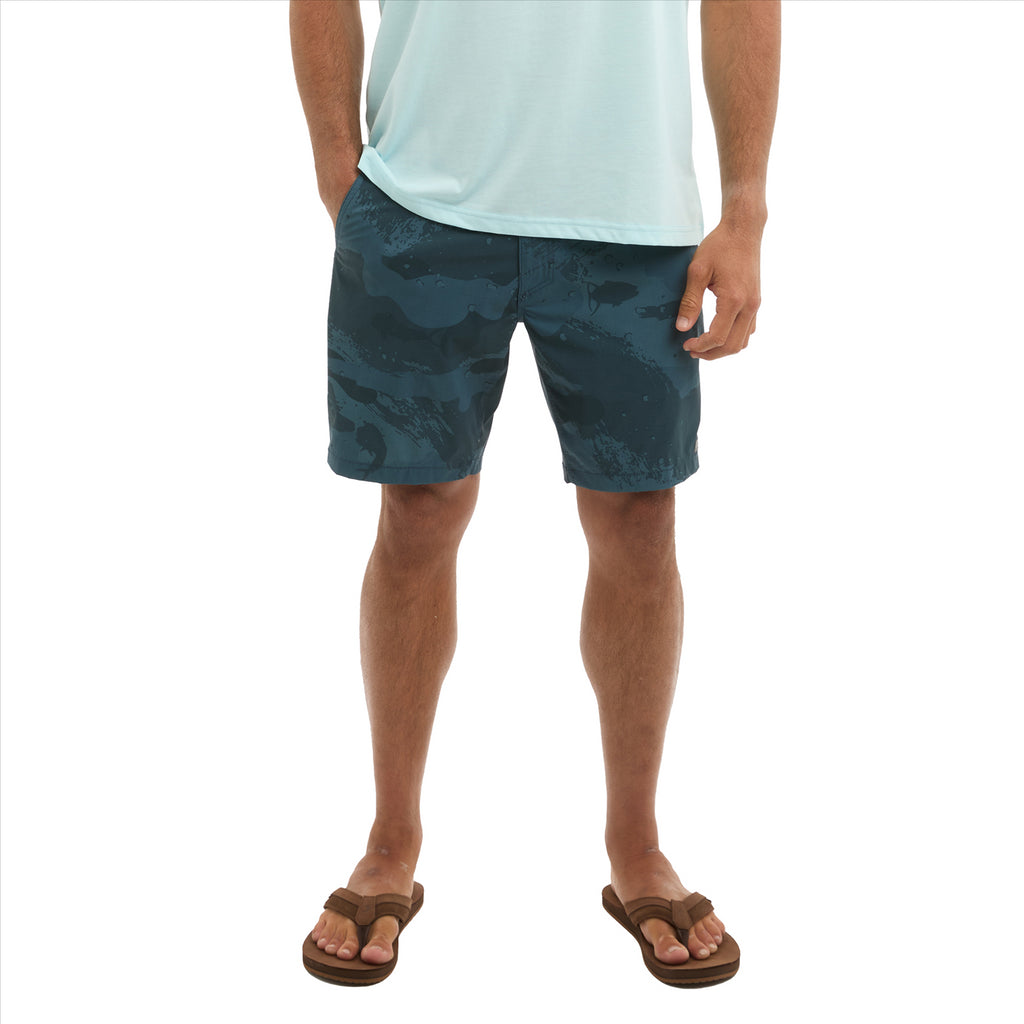 Pelagic Flyline 19" Hybrid Shorts - Brush Camo Dark Navy