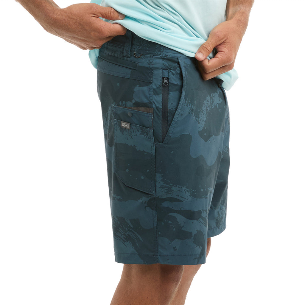 Pelagic Flyline 19" Hybrid Shorts - Brush Camo Dark Navy