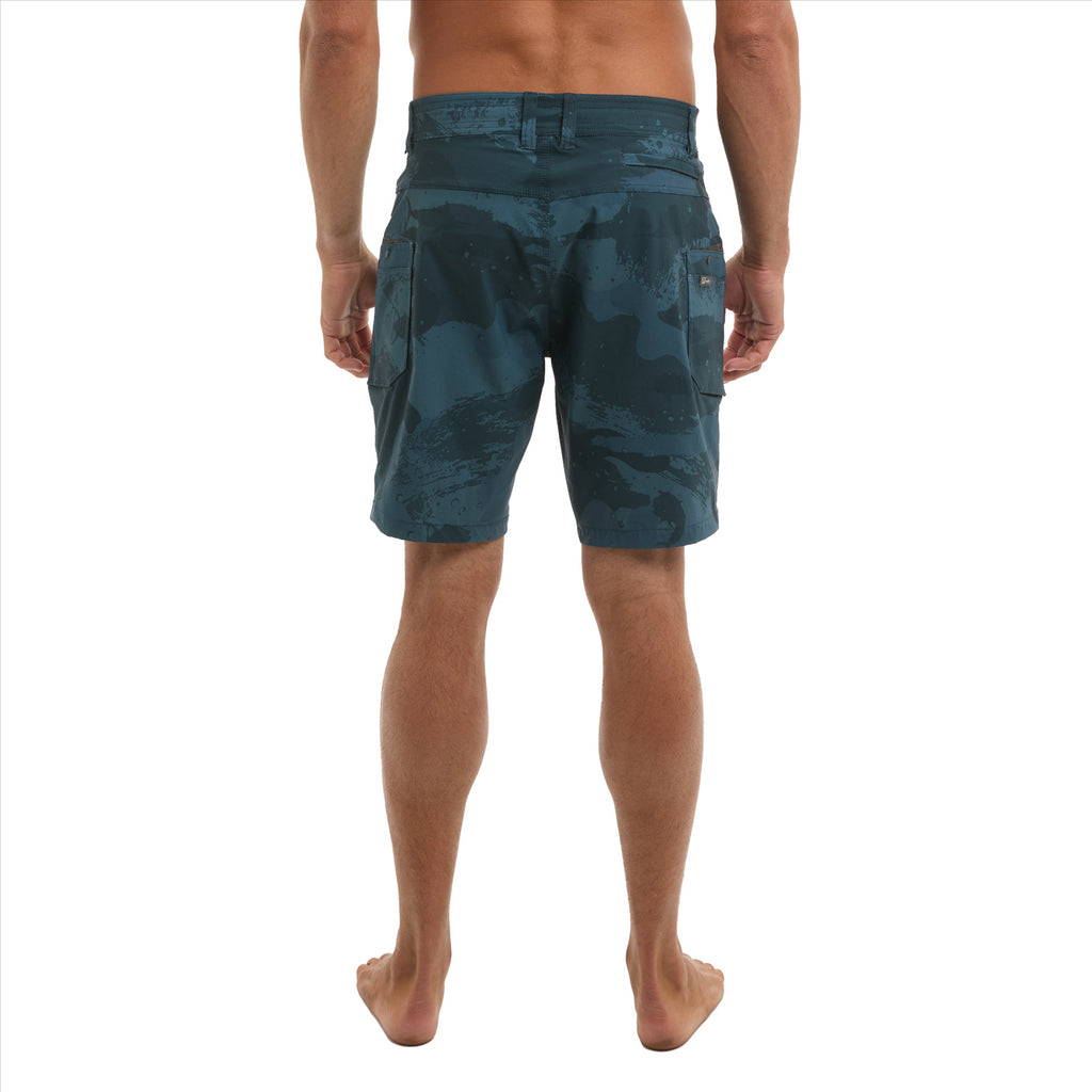 Pelagic Flyline 19" Hybrid Shorts - Brush Camo Dark Navy