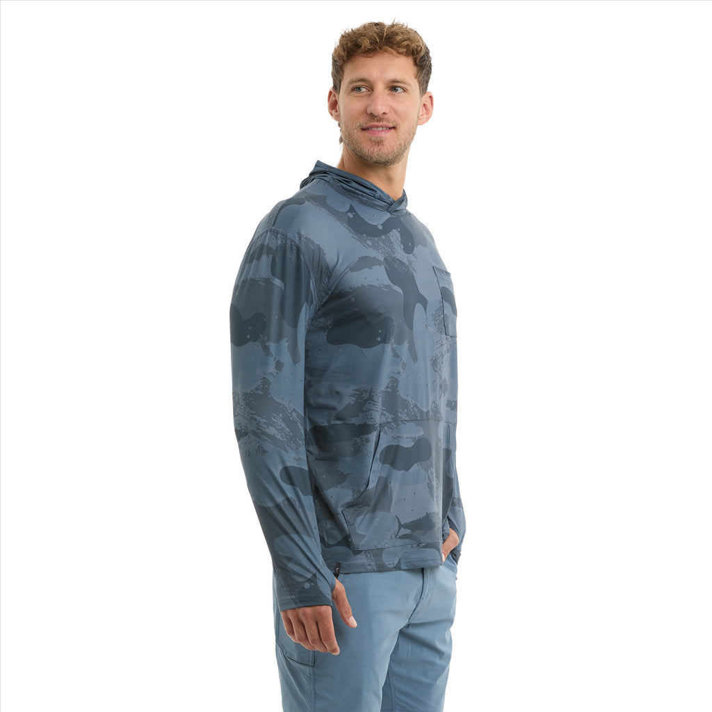 Pelagic Freespool Hooded Performance Shirt - Brush Camo Dark Navy