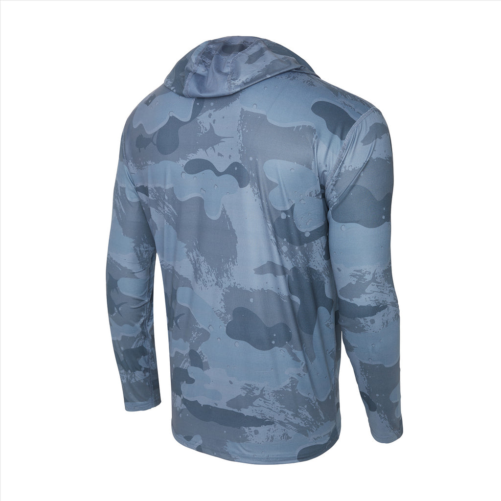 Pelagic Freespool Hooded Performance Shirt - Brush Camo Dark Navy