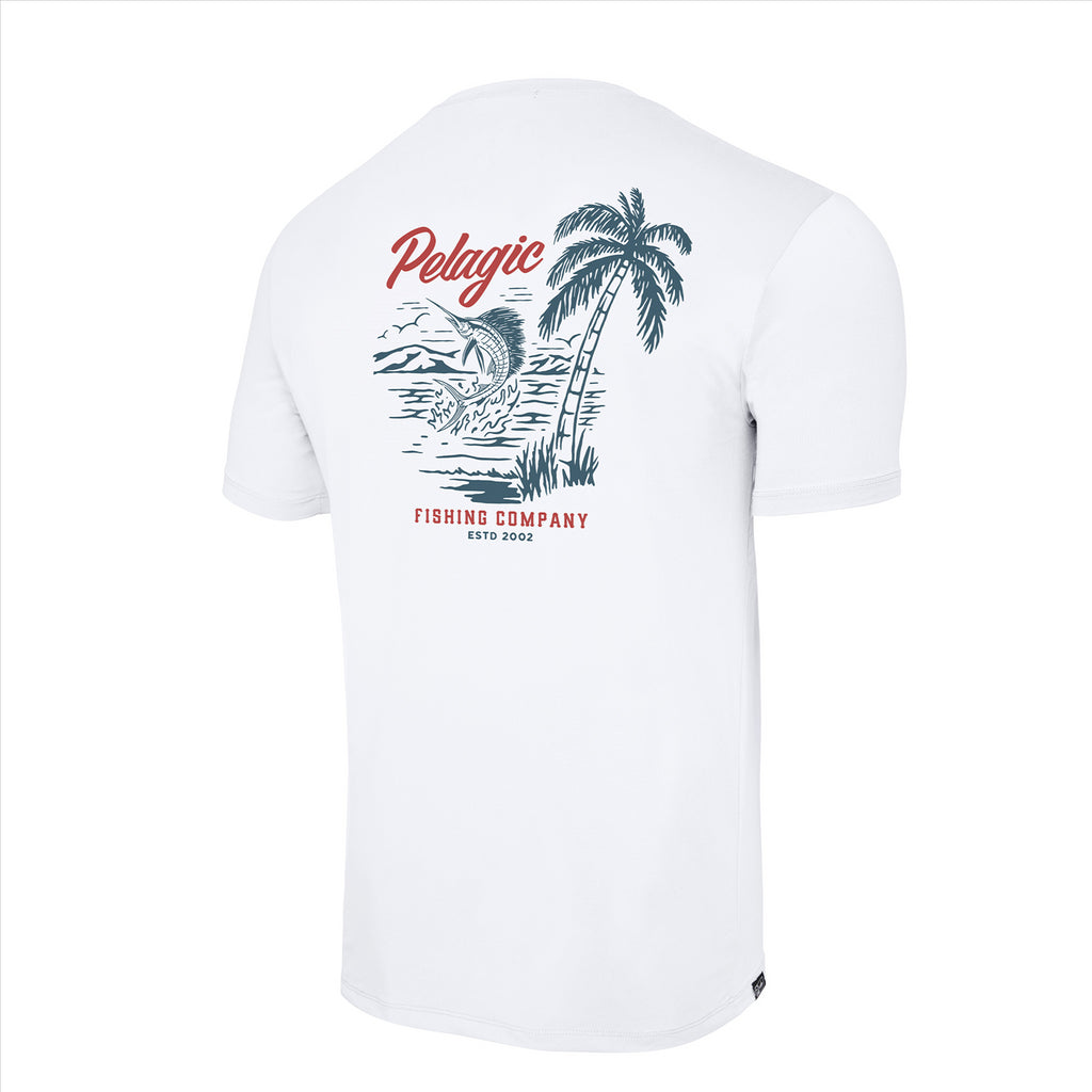 Pelagic Freespool Paradise Performance Shirt - White