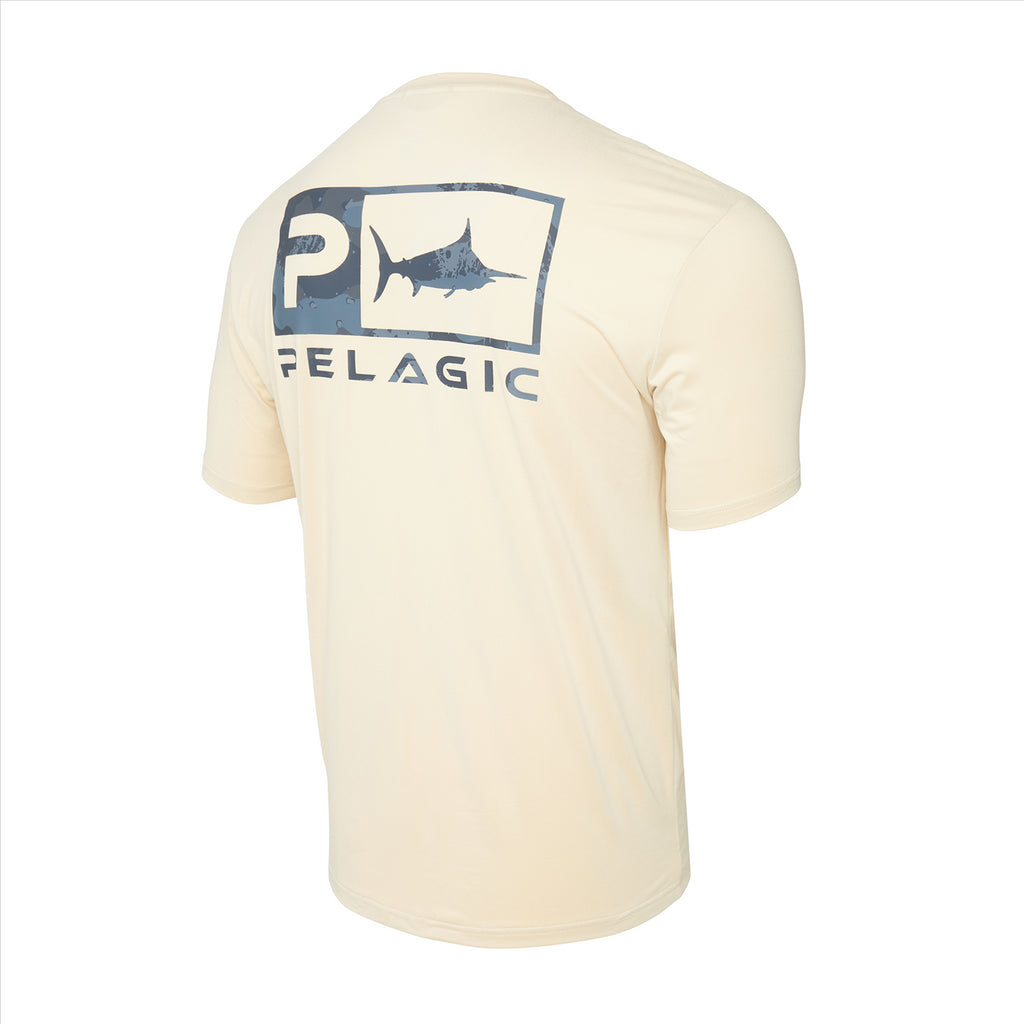 Pelagic Freespool Icon Camo Performance Shirt - Sand