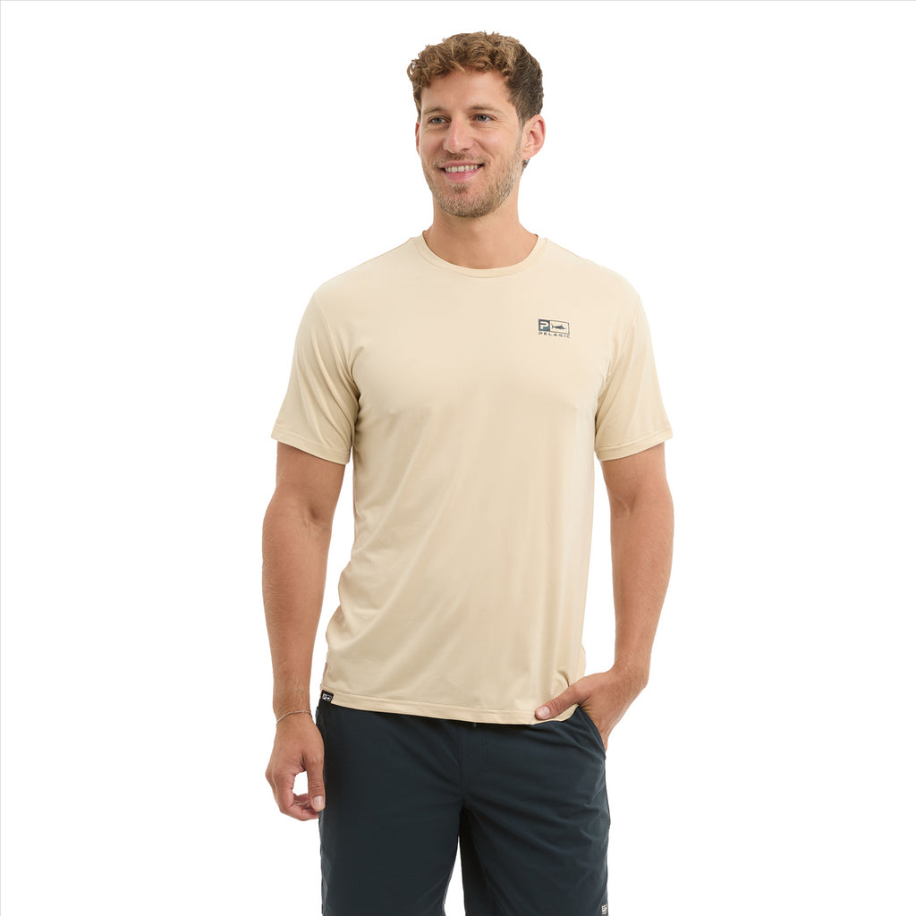 Pelagic Freespool Icon Camo Performance Shirt - Sand