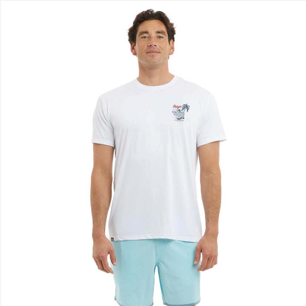 Pelagic Freespool Paradise Performance Shirt - White