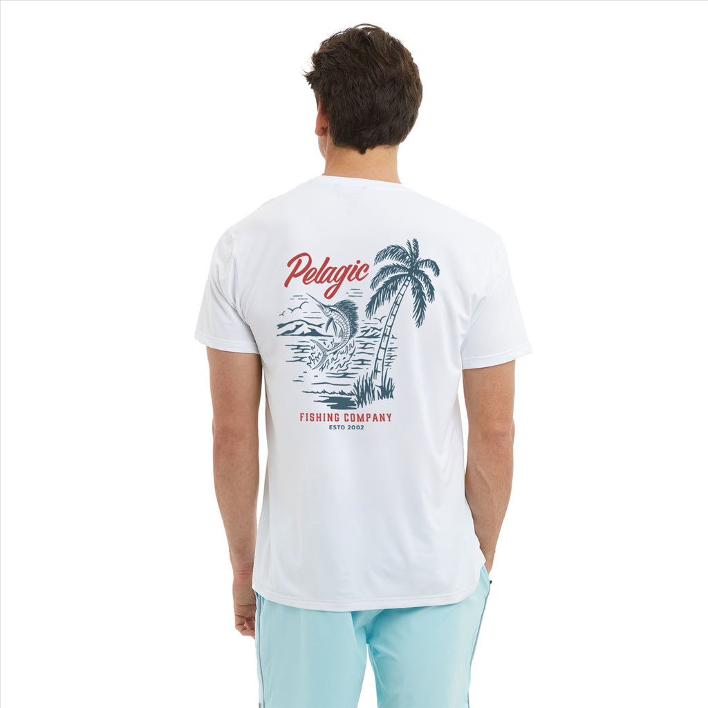 Pelagic Freespool Paradise Performance Shirt - White