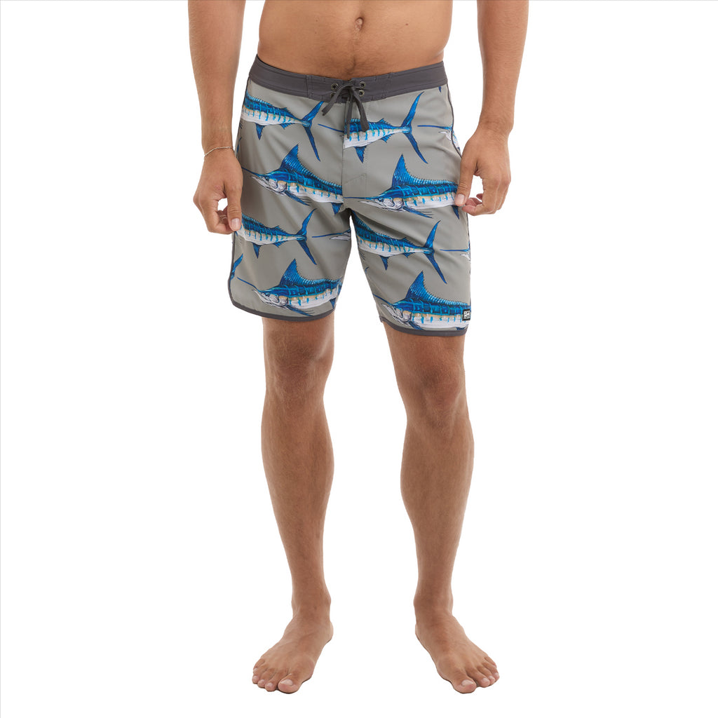 Pelagic High Spot 18" Boardshorts - Goione Marlin Grey