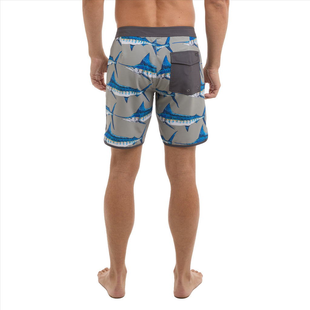 Pelagic High Spot 18" Boardshorts - Goione Marlin Grey