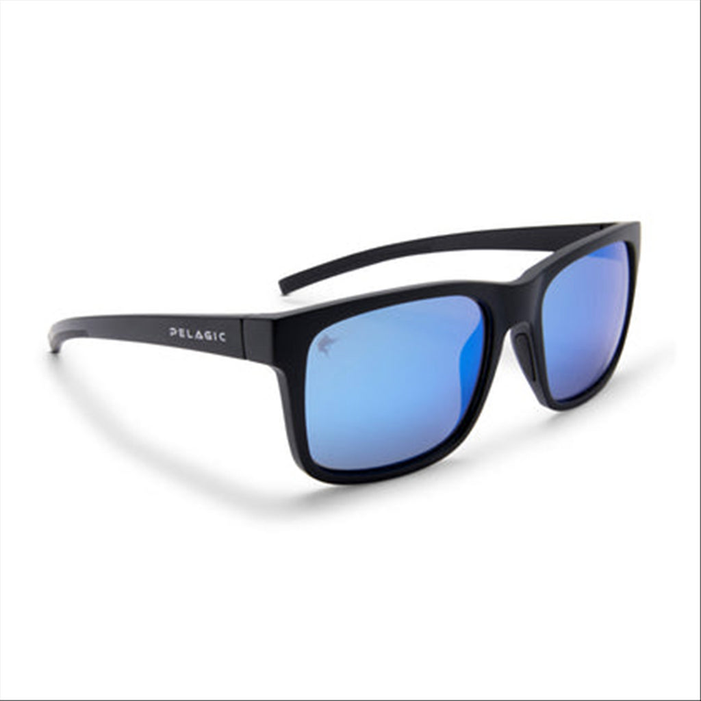 Pelagic Latitude - Polarised Mineral Glass - Matte Black/Blue Mirror