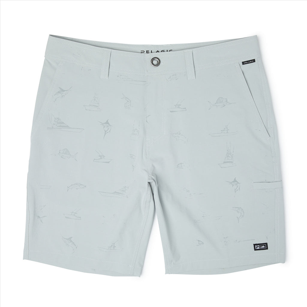 Pelagic Mako 19" Deep Sea Hybrid Shorts - Light Grey