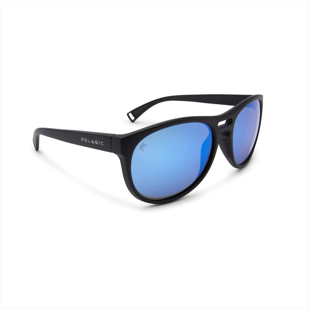 Pelagic Navigator - Polarised Mineral Glass - Matte Black/Blue Mirror