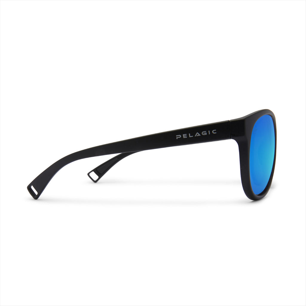 Pelagic Navigator - Polarised Mineral Glass - Matte Black/Blue Mirror