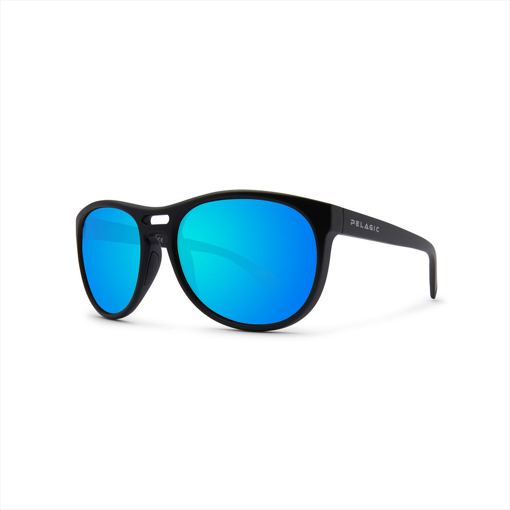 Pelagic Navigator - Polarised Mineral Glass - Matte Black/Blue Mirror