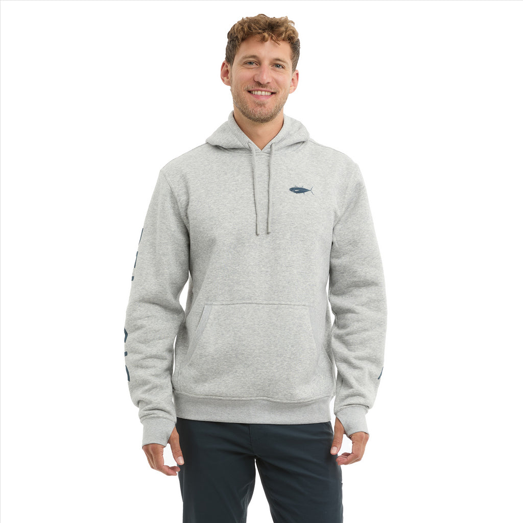Pelagic Osborn Tuna Club Pullover Fleece Hoodie - Heather Grey