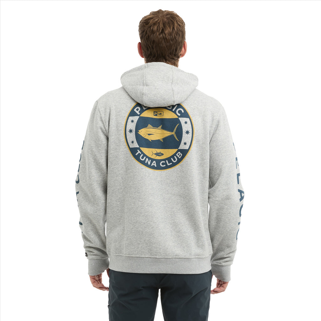 Pelagic Osborn Tuna Club Pullover Fleece Hoodie - Heather Grey