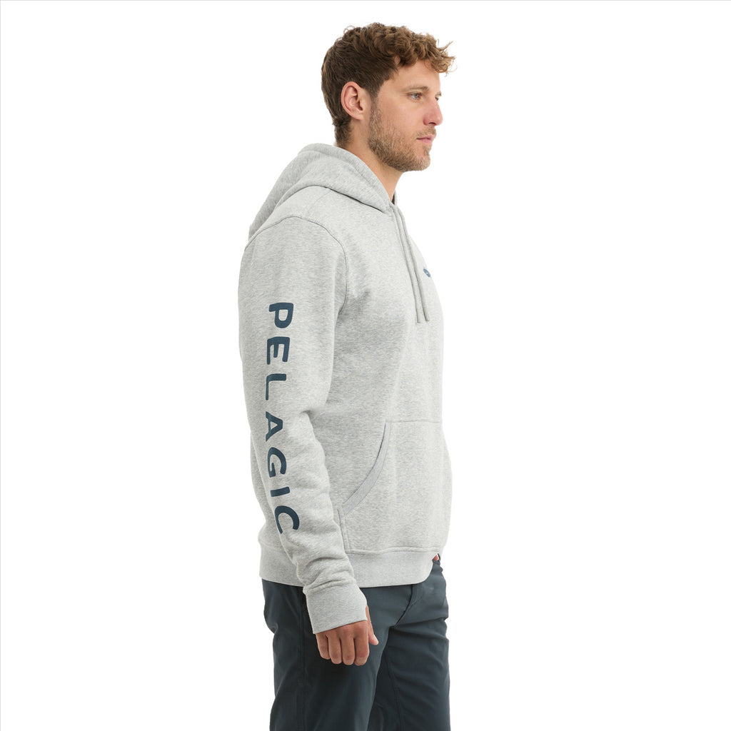 Pelagic Osborn Tuna Club Pullover Fleece Hoodie - Heather Grey