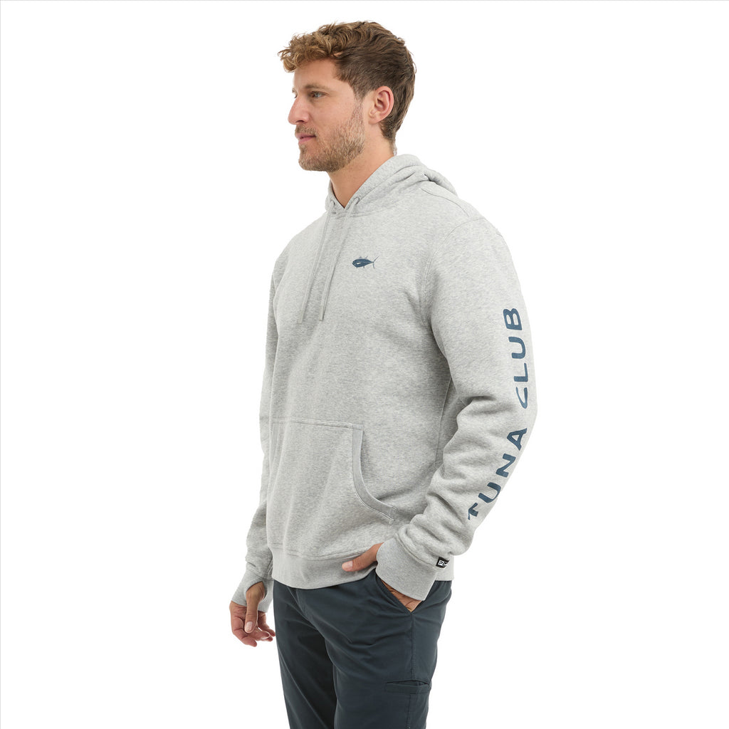 Pelagic Osborn Tuna Club Pullover Fleece Hoodie - Heather Grey