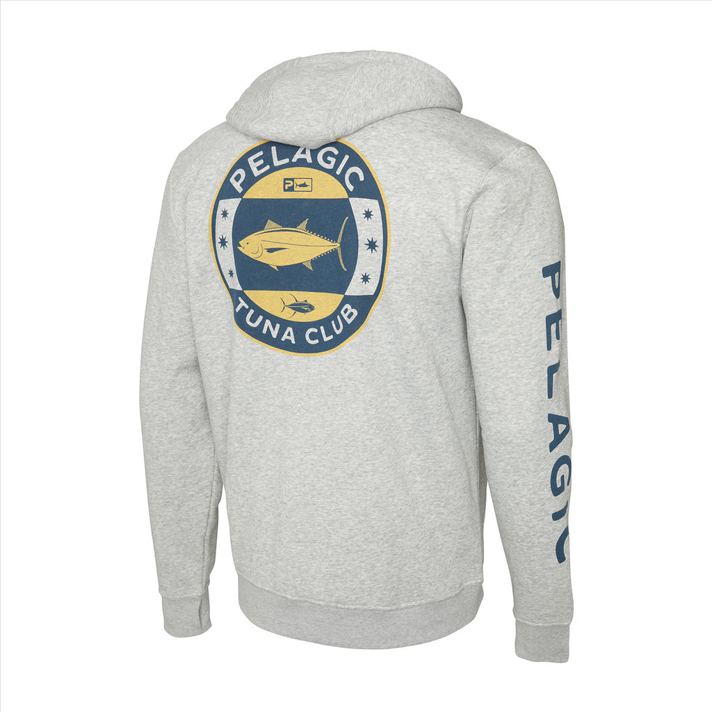 Pelagic Osborn Tuna Club Pullover Fleece Hoodie - Heather Grey