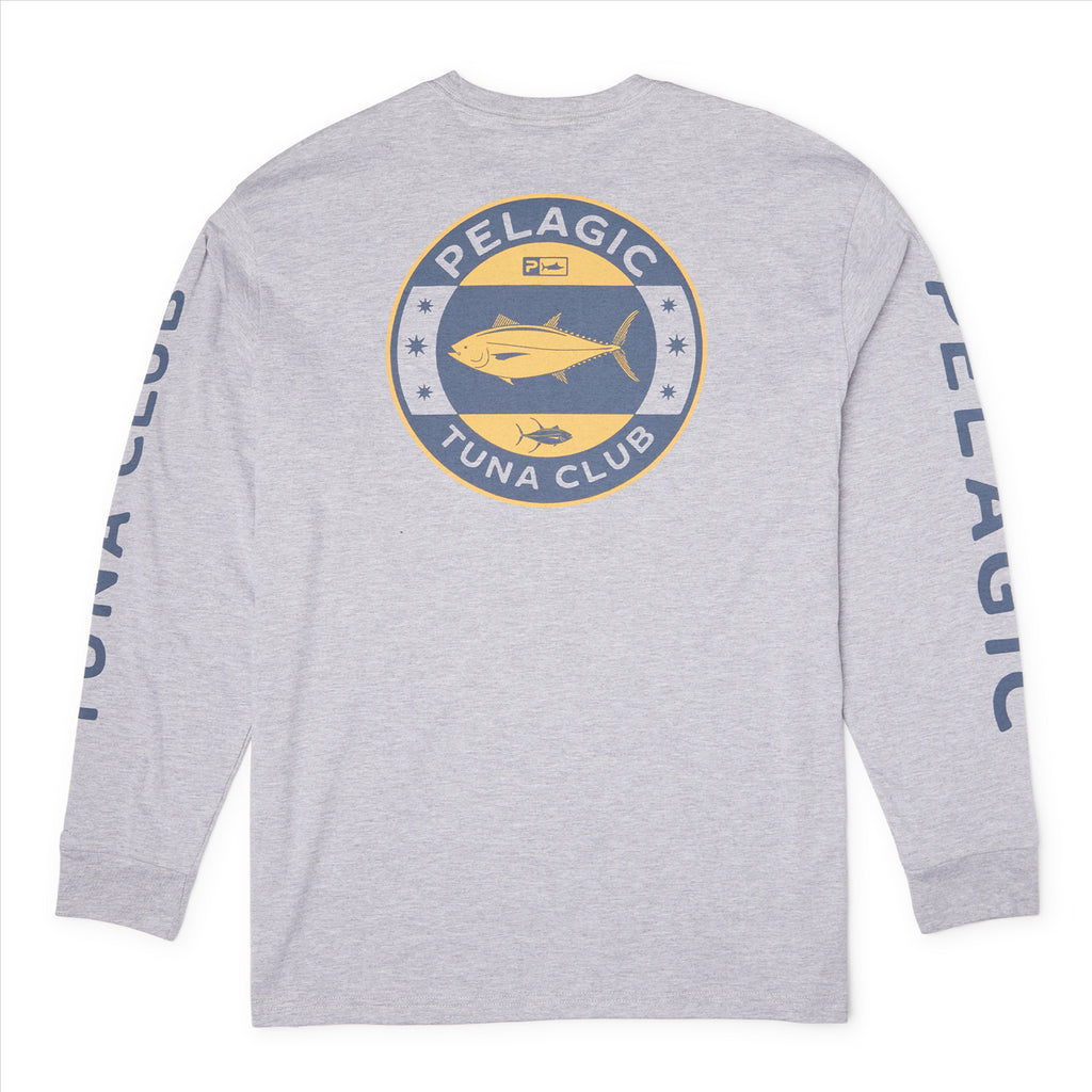 Pelagic Prem Tuna Club LS T-Shirt - Heather Grey