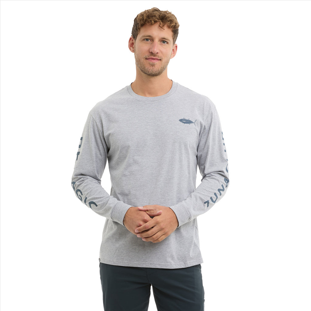 Pelagic Prem Tuna Club LS T-Shirt - Heather Grey
