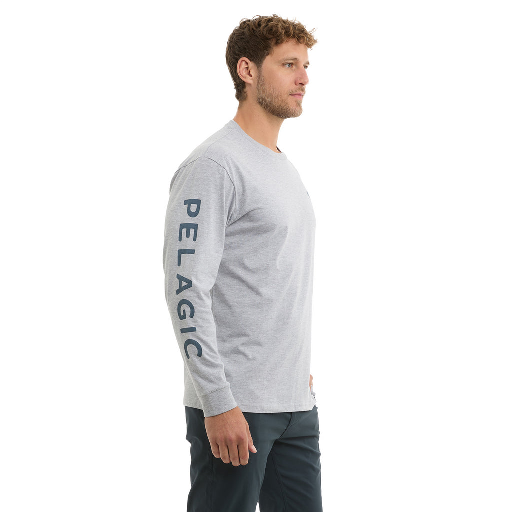 Pelagic Prem Tuna Club LS T-Shirt - Heather Grey