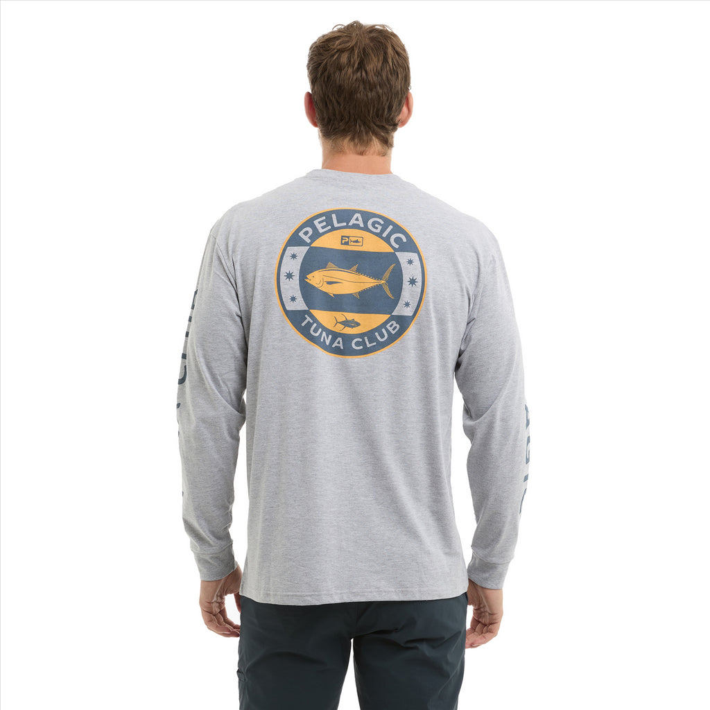 Pelagic Prem Tuna Club LS T-Shirt - Heather Grey
