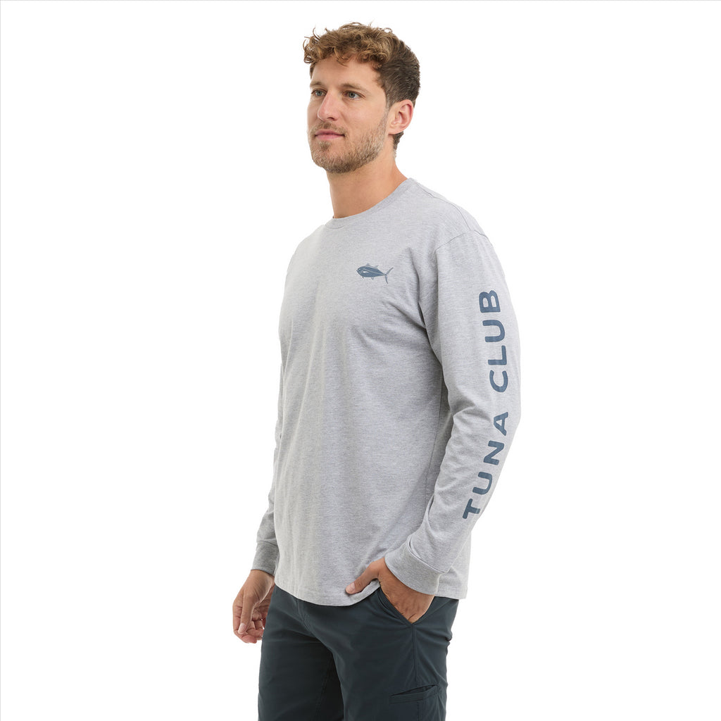 Pelagic Prem Tuna Club LS T-Shirt - Heather Grey