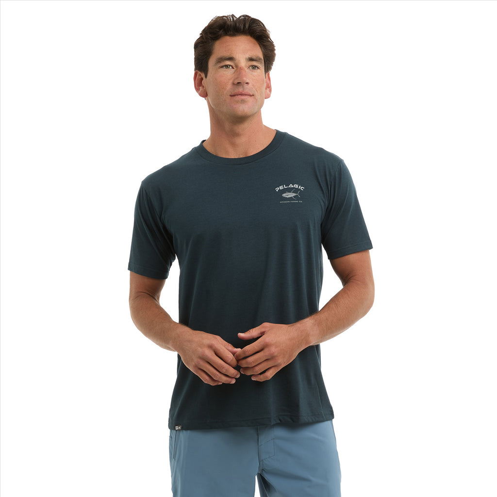 Pelagic Prem Triblend Ahi T-Shirt - Heather Navy