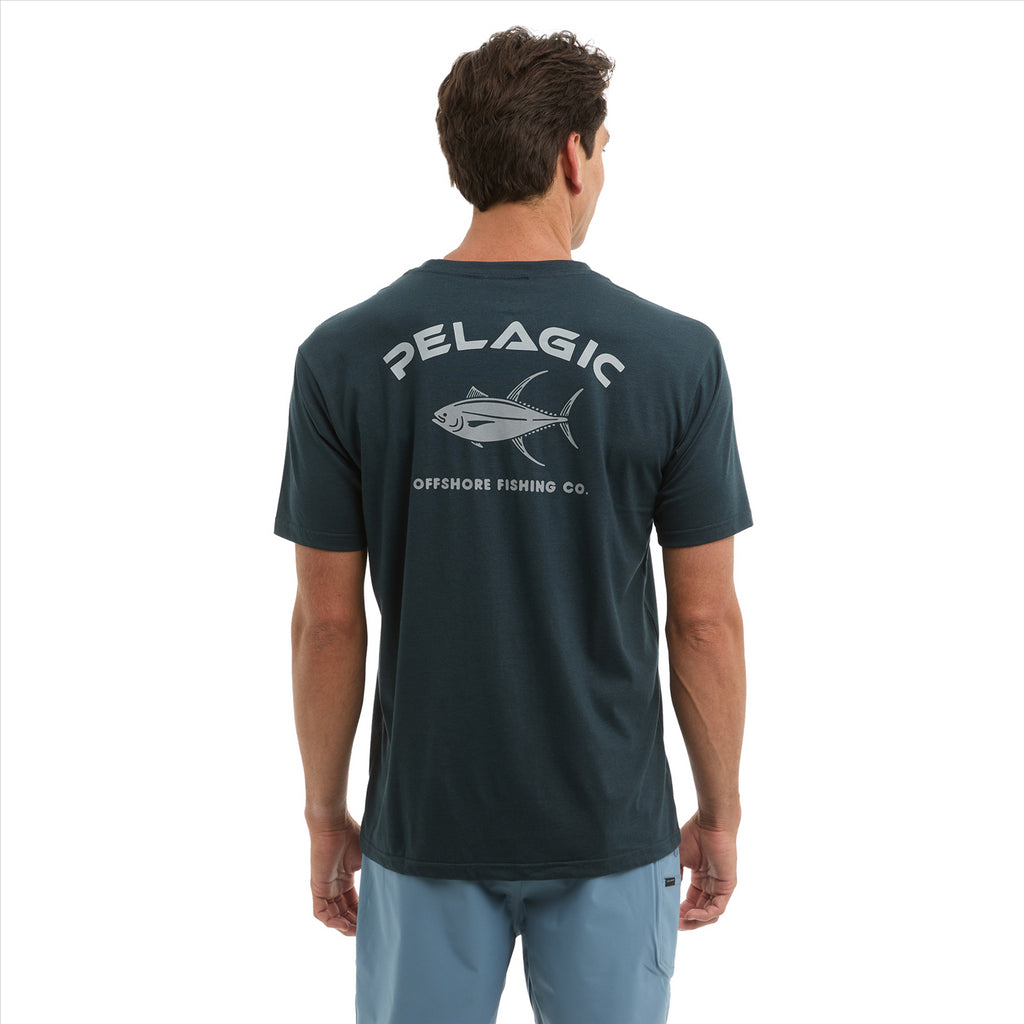 Pelagic Prem Triblend Ahi T-Shirt - Heather Navy