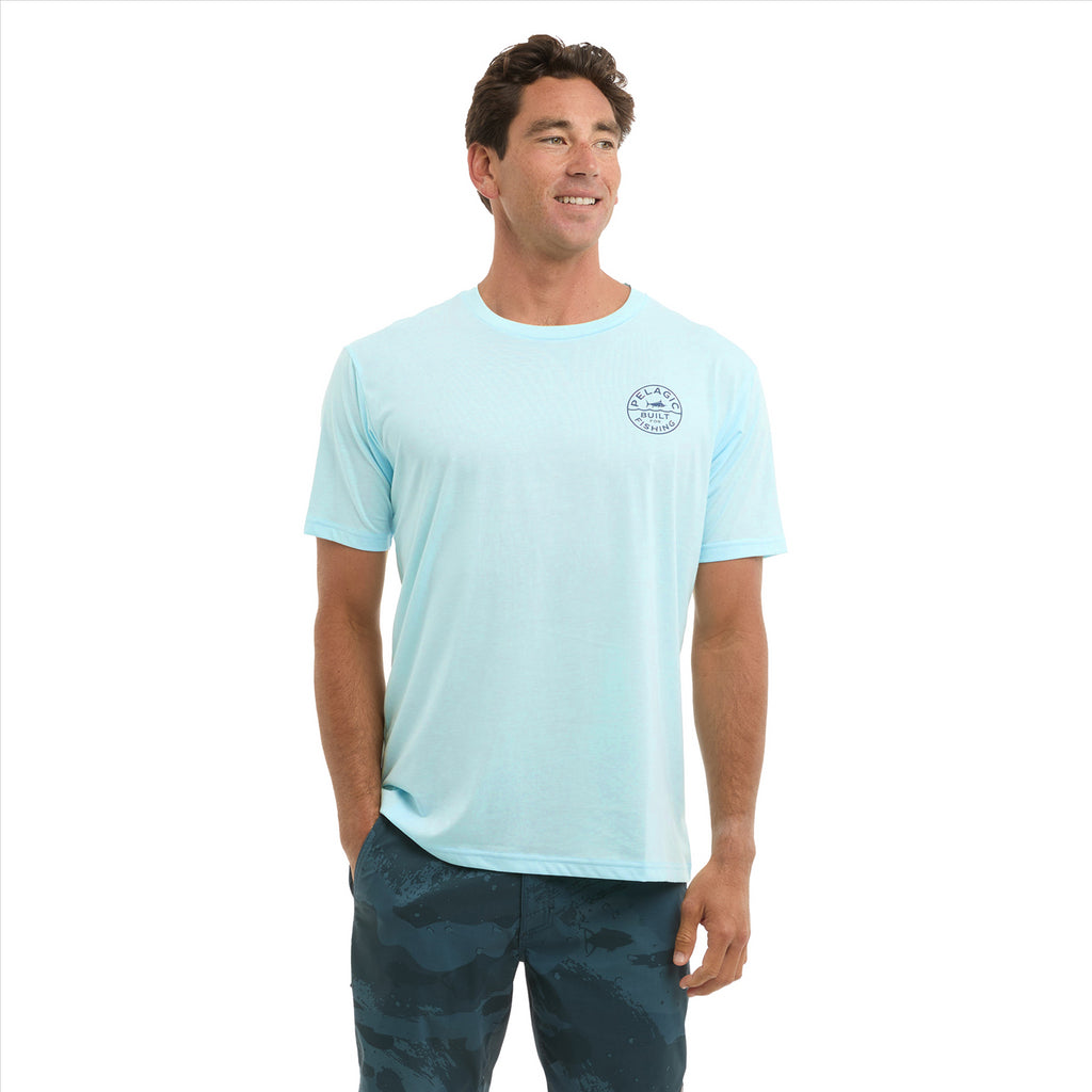 Pelagic Prem Triblend Built T-Shirt - Light Blue