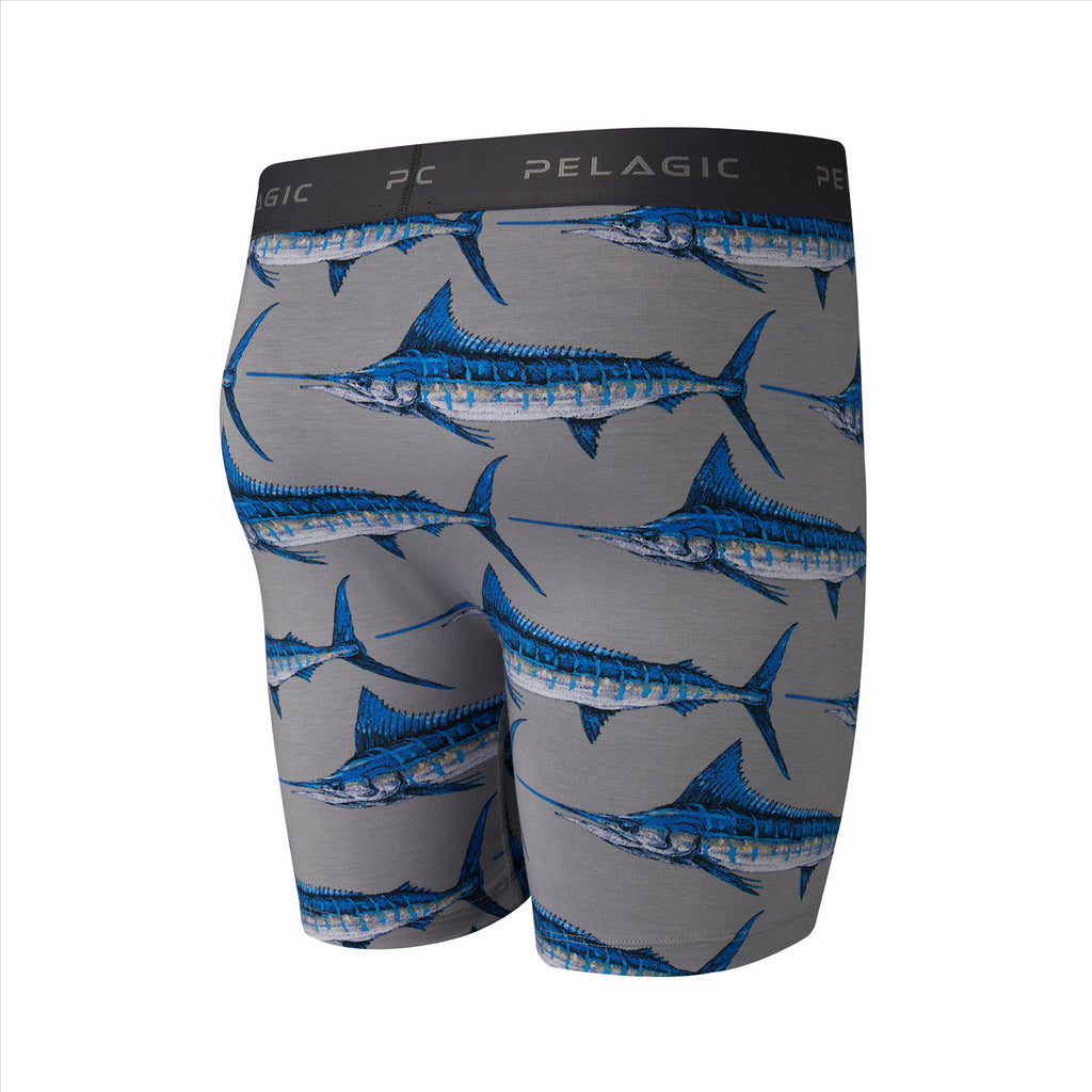 Pelagic Rod Holder Boxers - Goione Marlin Grey