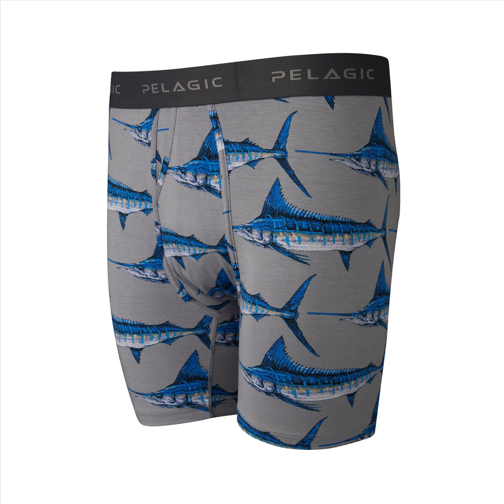 Pelagic Rod Holder Boxers - Goione Marlin Grey