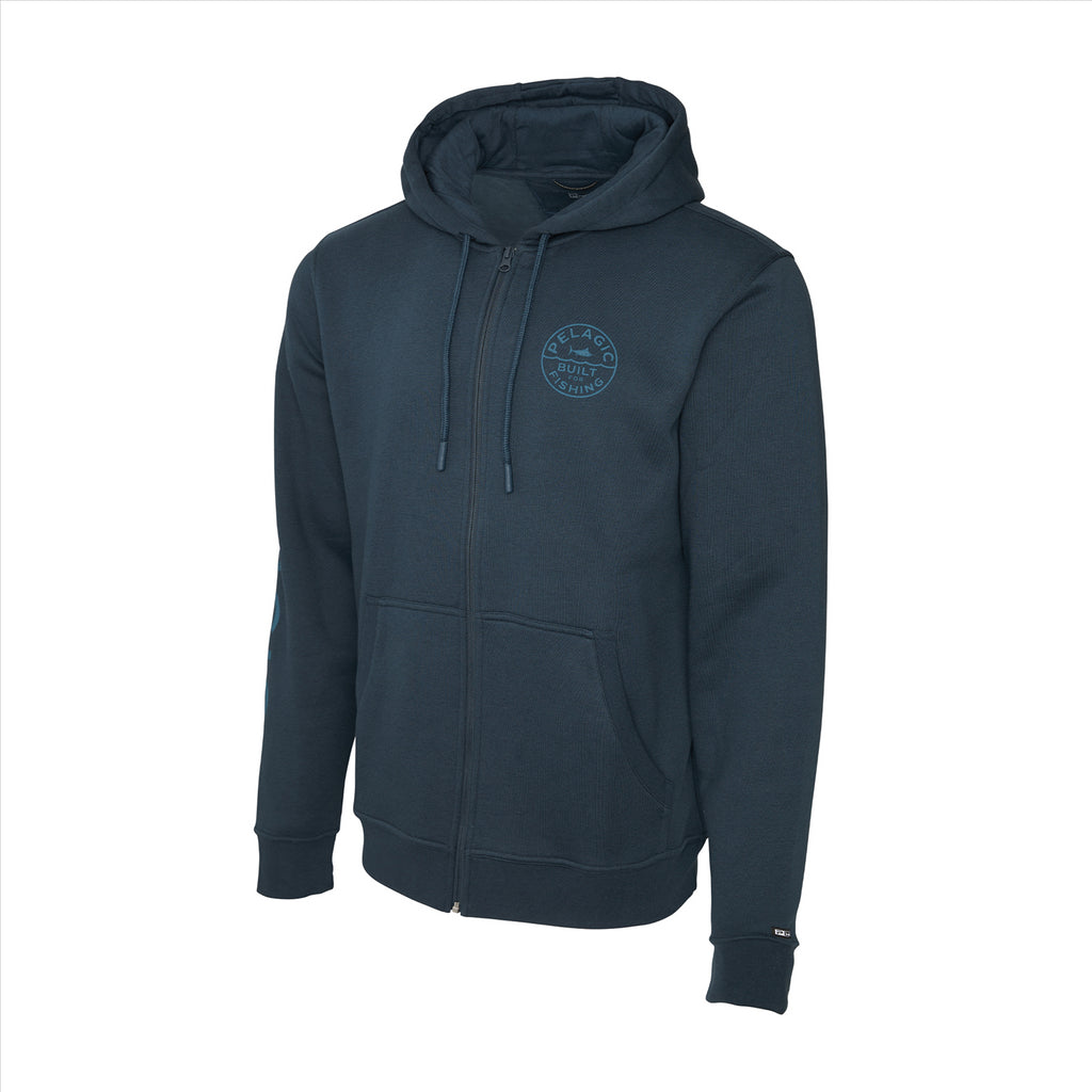 Pelagic Tanner Built Zip Fleece Hoodie - Dark Navy