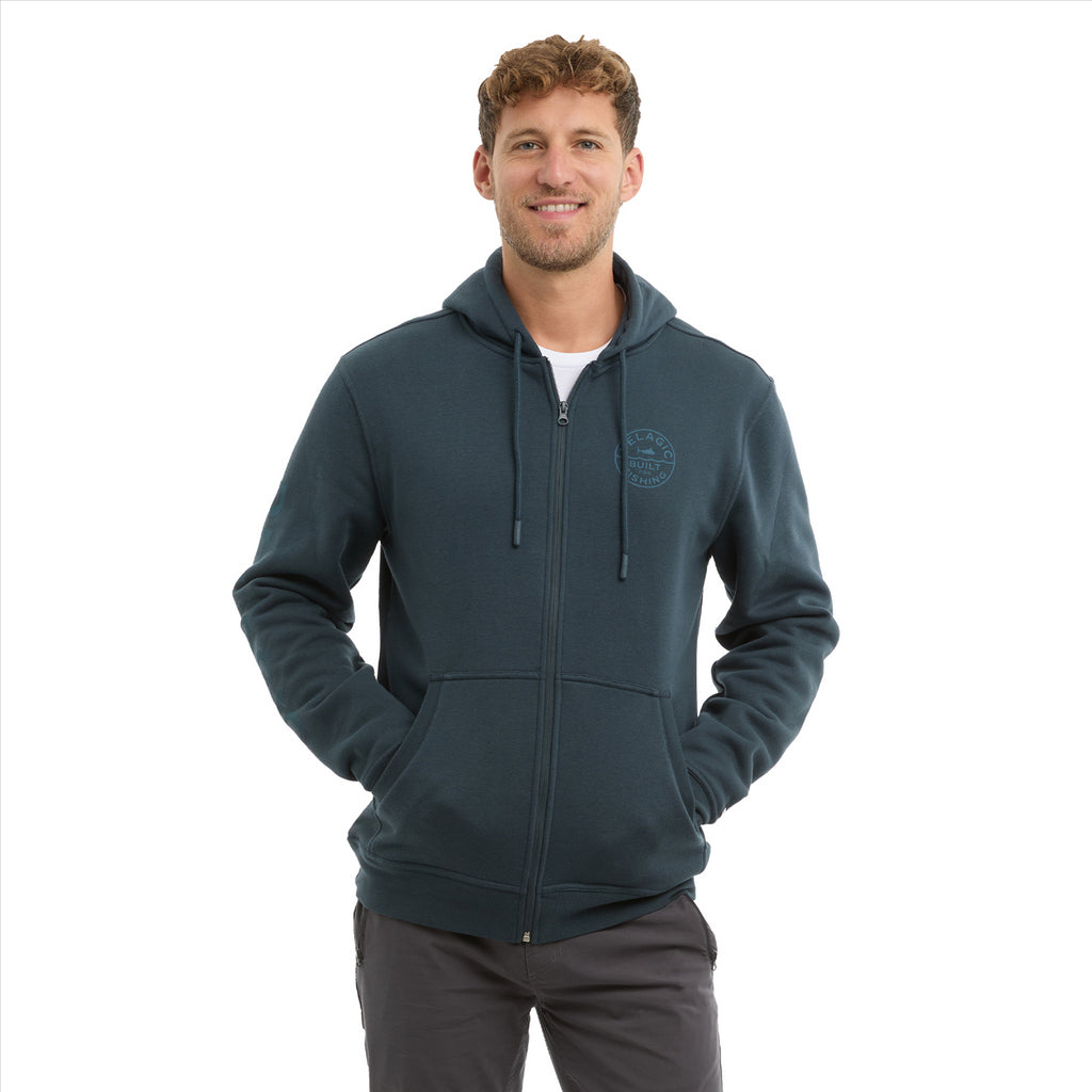 Pelagic Tanner Built Zip Fleece Hoodie - Dark Navy