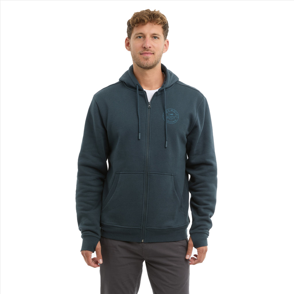 Pelagic Tanner Built Zip Fleece Hoodie - Dark Navy