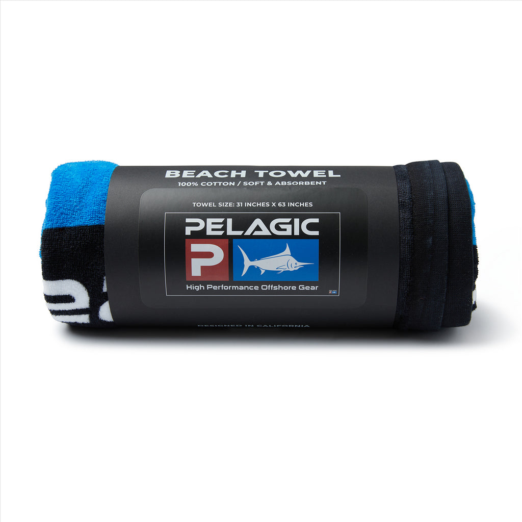 Pelagic Deluxe Logo Beach Towel - Black