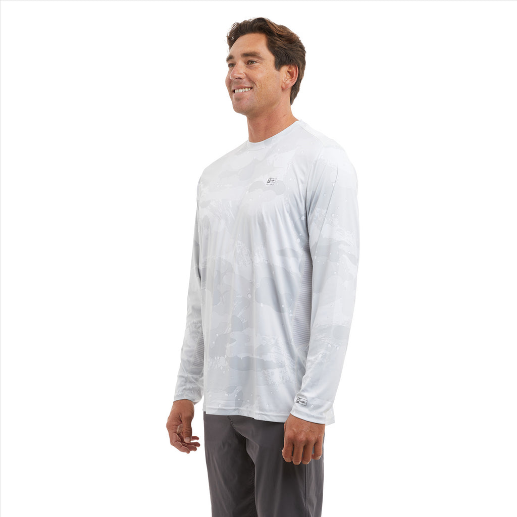 Pelagic Vaportek Fishing Shirt - Brush Camo Light Grey