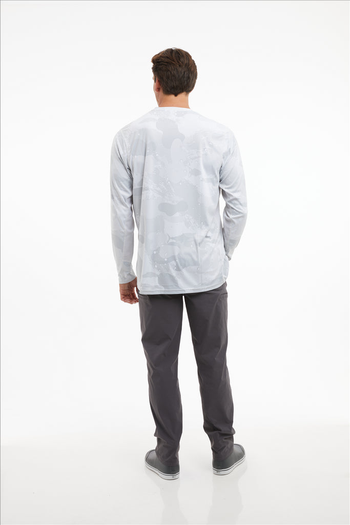 Pelagic Vaportek Fishing Shirt - Brush Camo Light Grey