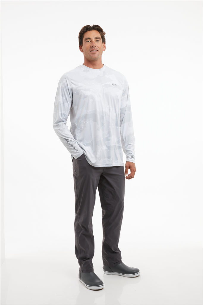 Pelagic Vaportek Fishing Shirt - Brush Camo Light Grey